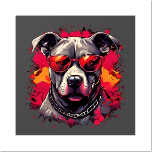 Pitbull In Sunglasses, Pit bull lover, Pittie dog owner design Posters and Art